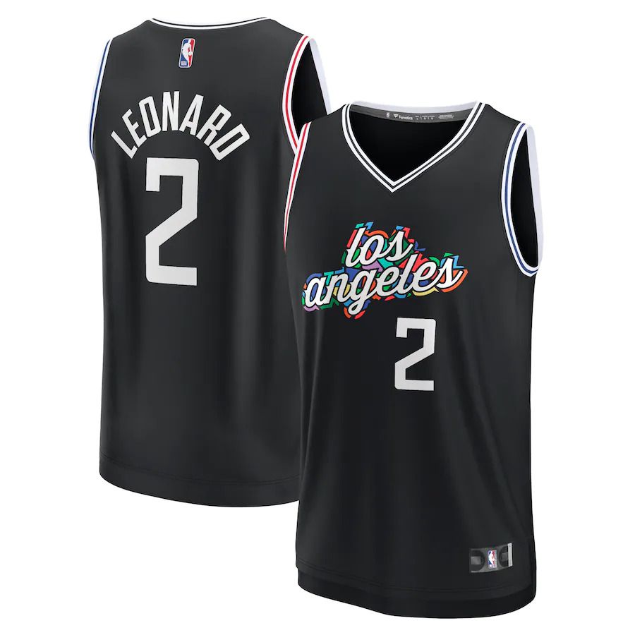 Men Los Angeles Clippers #2 Kawhi Leonard Fanatics Branded Black City Edition 2022-23 Fastbreak NBA Jersey
